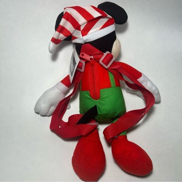 NWT Kids Mickey Mouse Plush Backpack Stuffed Toy Disney Holiday Christmas - Picture 5 of 9
